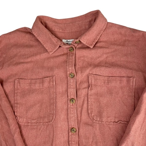 Madewell Flannel Button-Up Shirt Jacket Shacket Heather Maple Glow XL - Picture 9 of 13